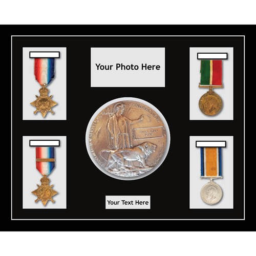 Medal Frames in 3D Box Display Frame casing World War Military Medals 4 & Memorial Plaque 1